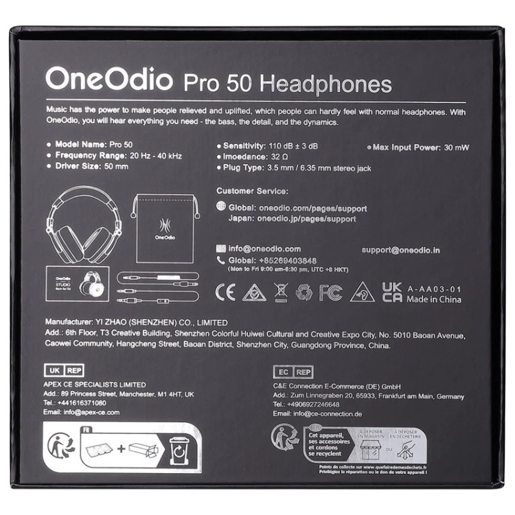 هدفون حرفه ای سیم دارone odio pro50