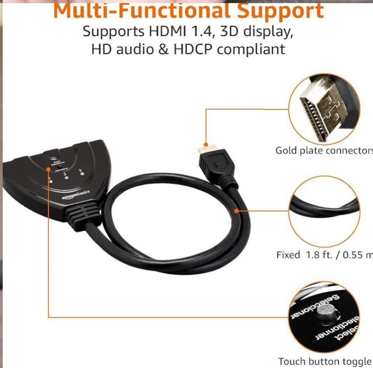 تبدیل ۳ به1 سیم hdmi مارک آمازون